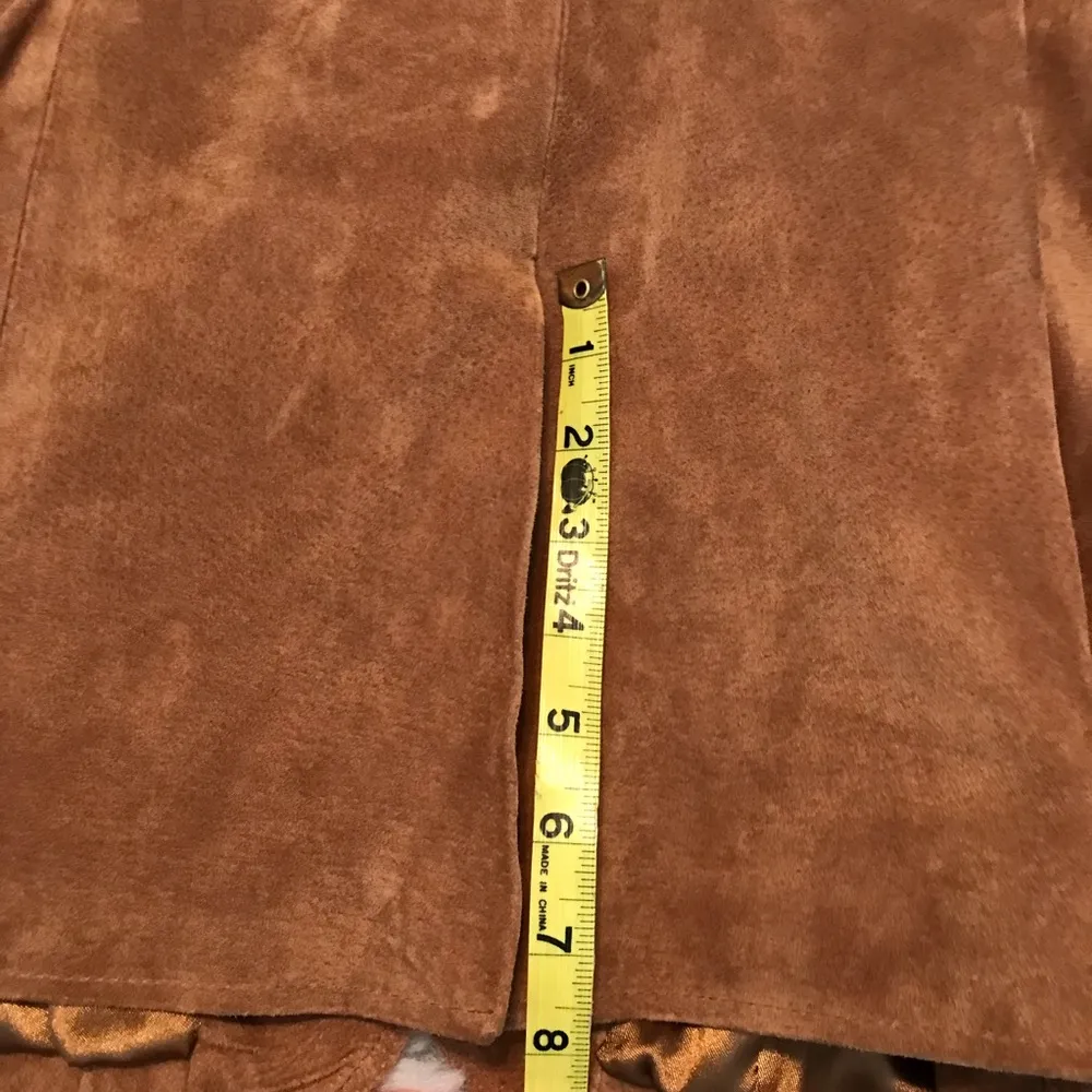 Dennis by Dennis Basso genuine leather jacket blazer Women’s size medium brown - Image 9