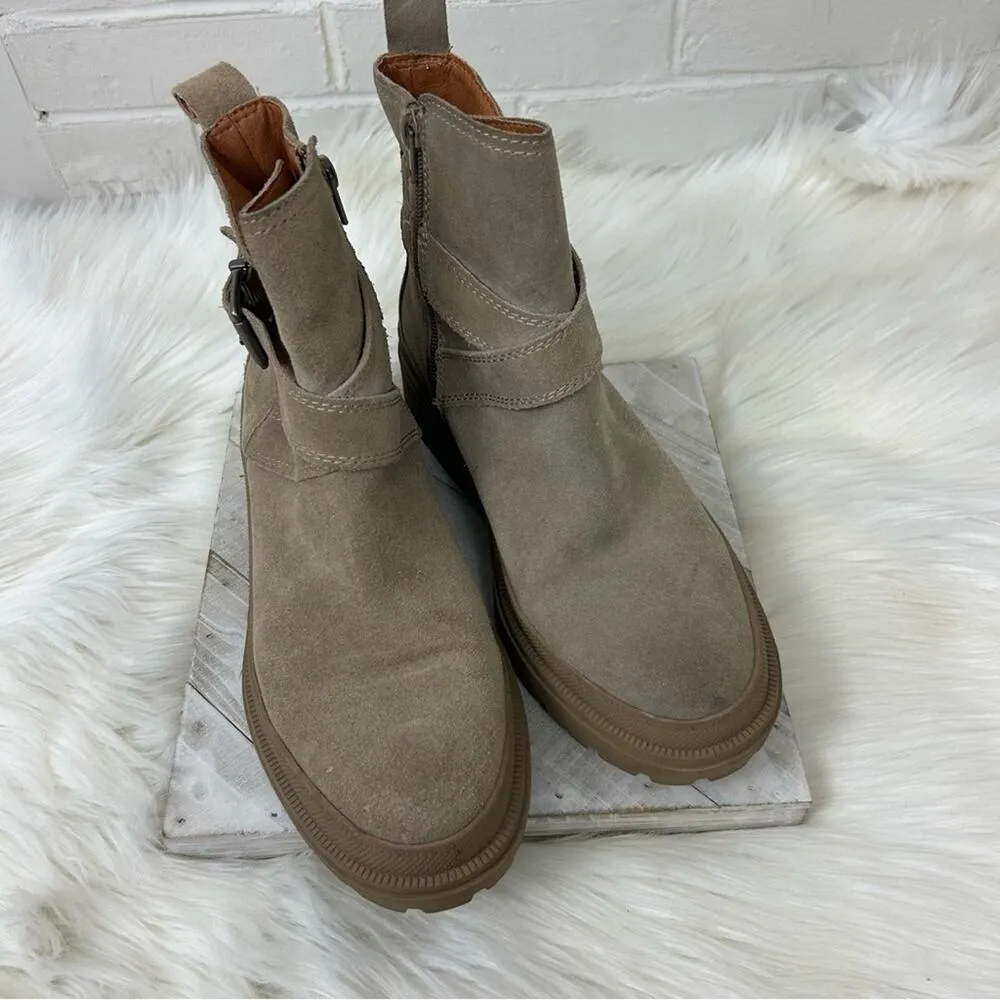 Lucky Brand Elyton Tan Suede Chunky Lug Sole Boots Size 9 - Image 5