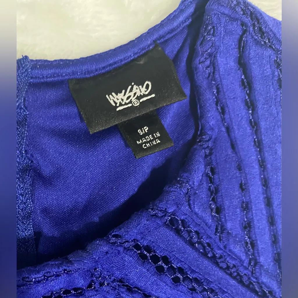 Mossimo Supply Co Cobalt Blue Fit & Flare Textured Knit Mini Dress Size undefined - Image 7