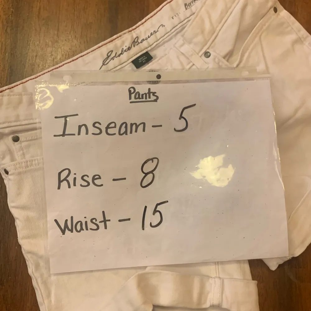 Eddie Bauer Jean Shorts 4 Petite White Relaxed Fit Boyfriend Cuffed Pockets - Image 7