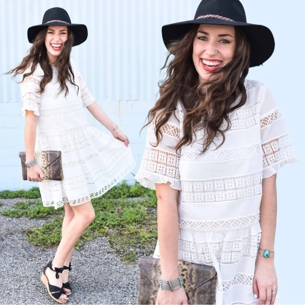 Anthropologie KAS Ethereal Dainty Doily Lace  Dress Small Ivory Coquette Ruffle - Image 14