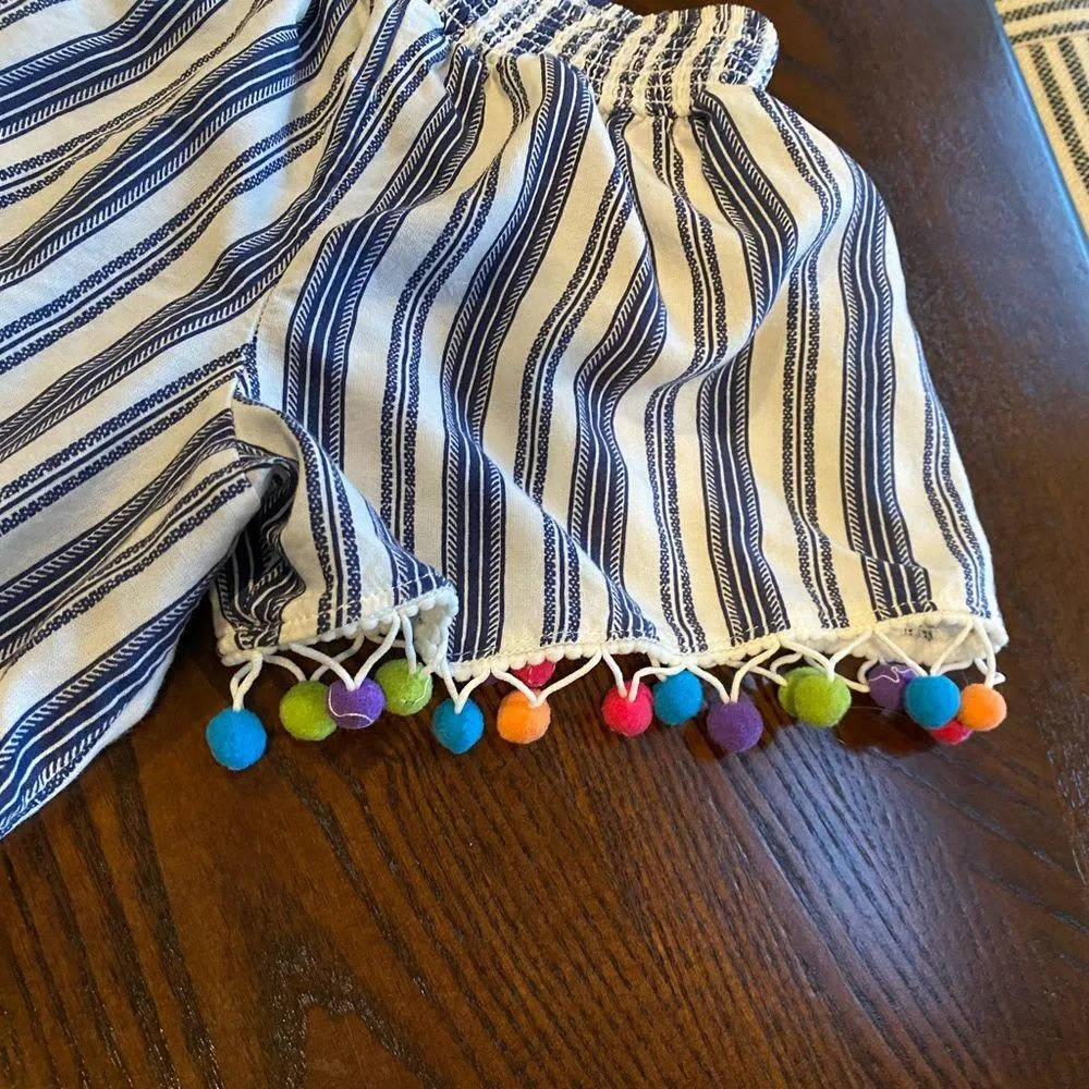 Off Shoulder Colorful Tassel Top Blue Size XL - Image 8