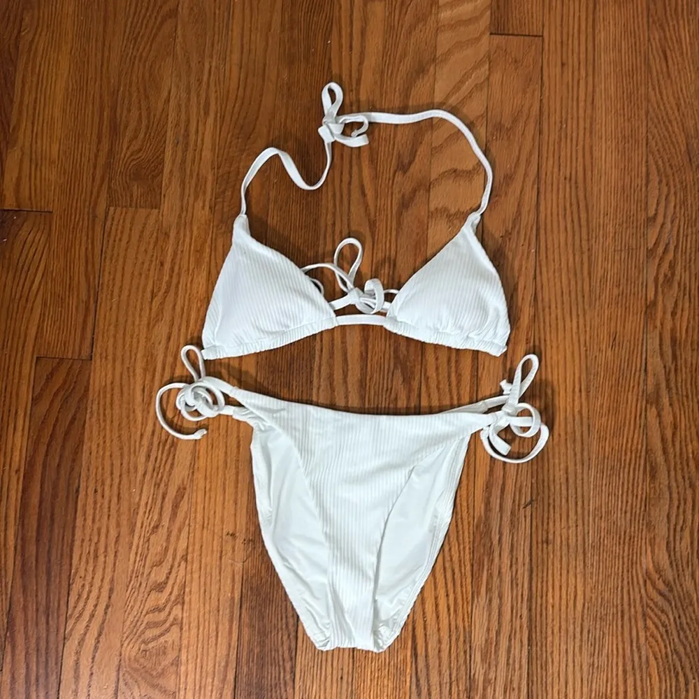 Andie‎ String Bikini Set Ribbed White size S NWT/NWOT Classic Minimalist - Image 2