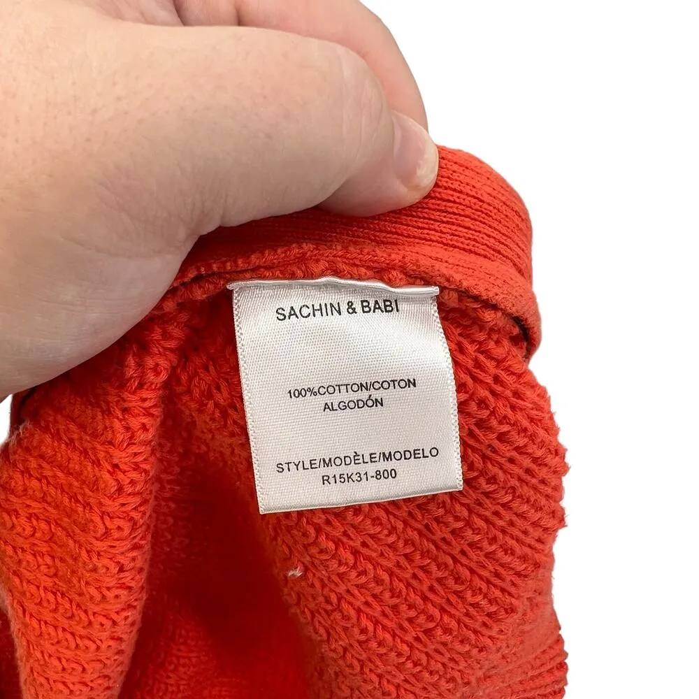 Sachin & Babi Orange Cable Knit Side Zip‎ Sweater Vest Sleeveless Size Small - Image 10