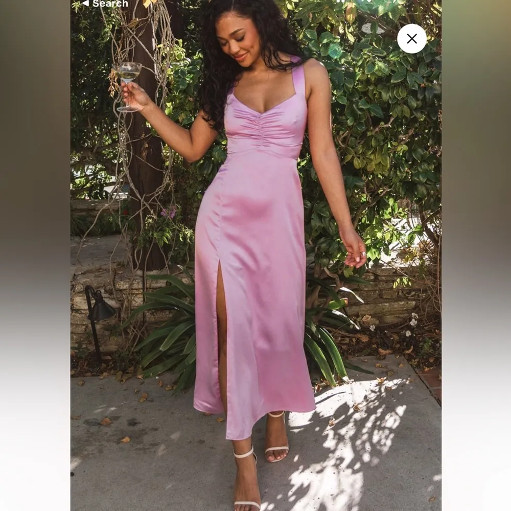 Show Me Your MuMu Pink Ruched Sweetheart Midi Dress size medium - Image 13