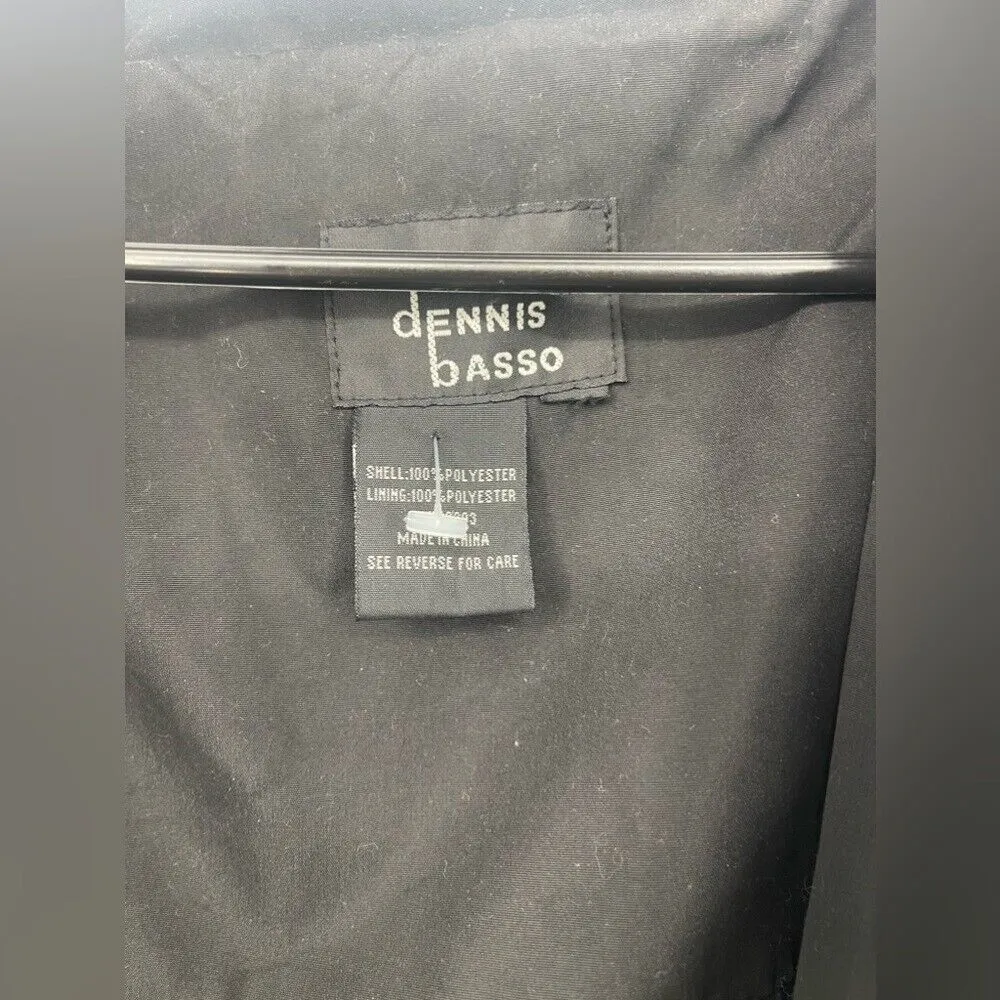 Dennis Basso woman's size XXL black and chetta print trench jacket - Image 2