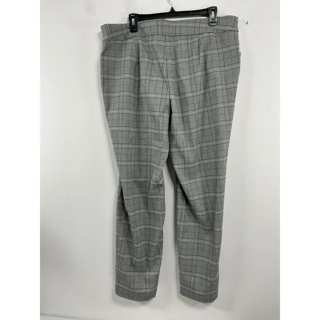 Womans Time & Tru Pullon Casual Stretch Pants XXL 20 Black White Plaid - Image 2