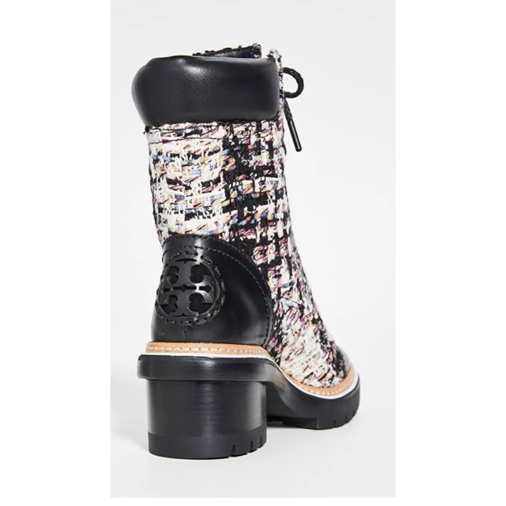 NEW Tory Burch Miller Tweed Lace Up Boot - Image 4