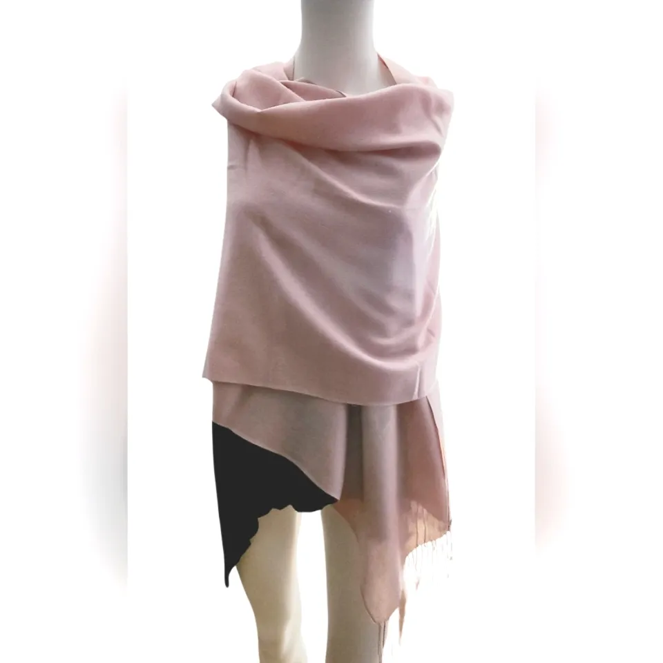 Pure Pashmina Lt Pink Large Shawl - Image 2
