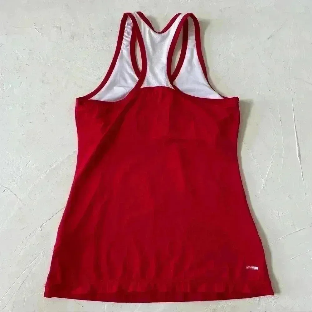 Adidas ATS Retro Cool Red and White Tank Size S Front and Back - Image 2