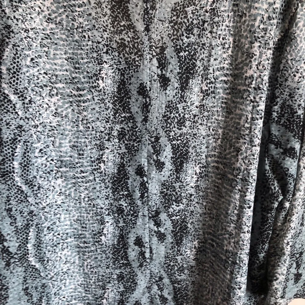 Sheer Boho Snake Print Tunic V Neck Blouse - Image 10