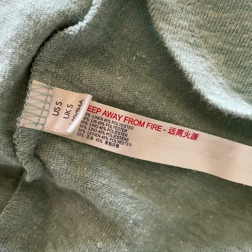 Free People Beach Linen Blend Button Down Coverup Green (Small) - Image 5