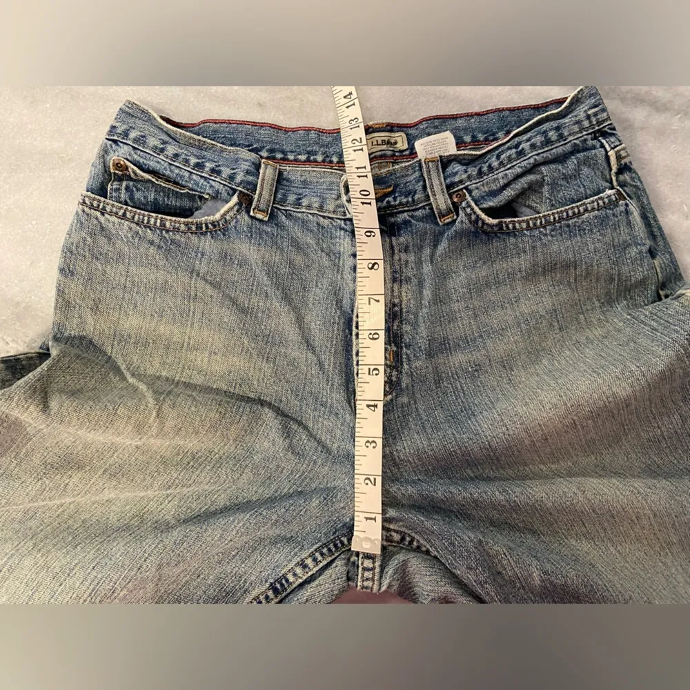 VTG L.L. Bean Size 12 T Boot Cut Cotton Denim Jeans Worn Distressed Med Wash Blue - Image 13