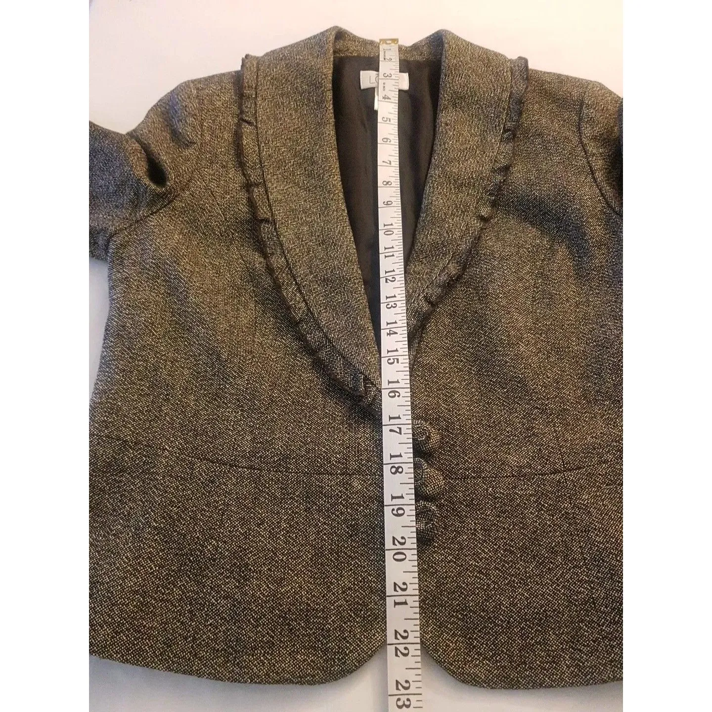 Loft Womens Blazer Jacket Sz 6  Ruffle 3 Button Corporate, Girl boss, Business - Image 11