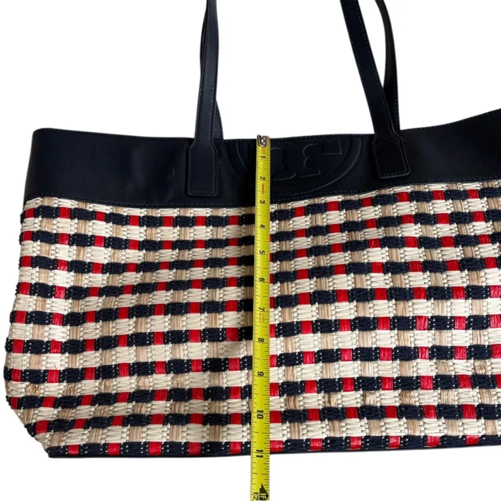 Tory Burch Leather Straw Tote Navy
Red Cream - Image 12