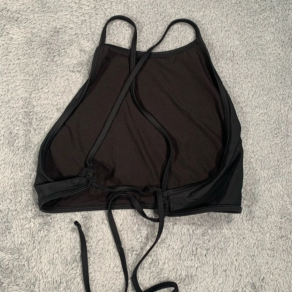 Aerie Black Crop swim top large - Image 4
