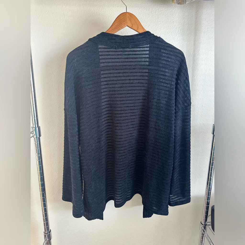 THREE DOTS Navy and sheer Cardigan. - Image 9