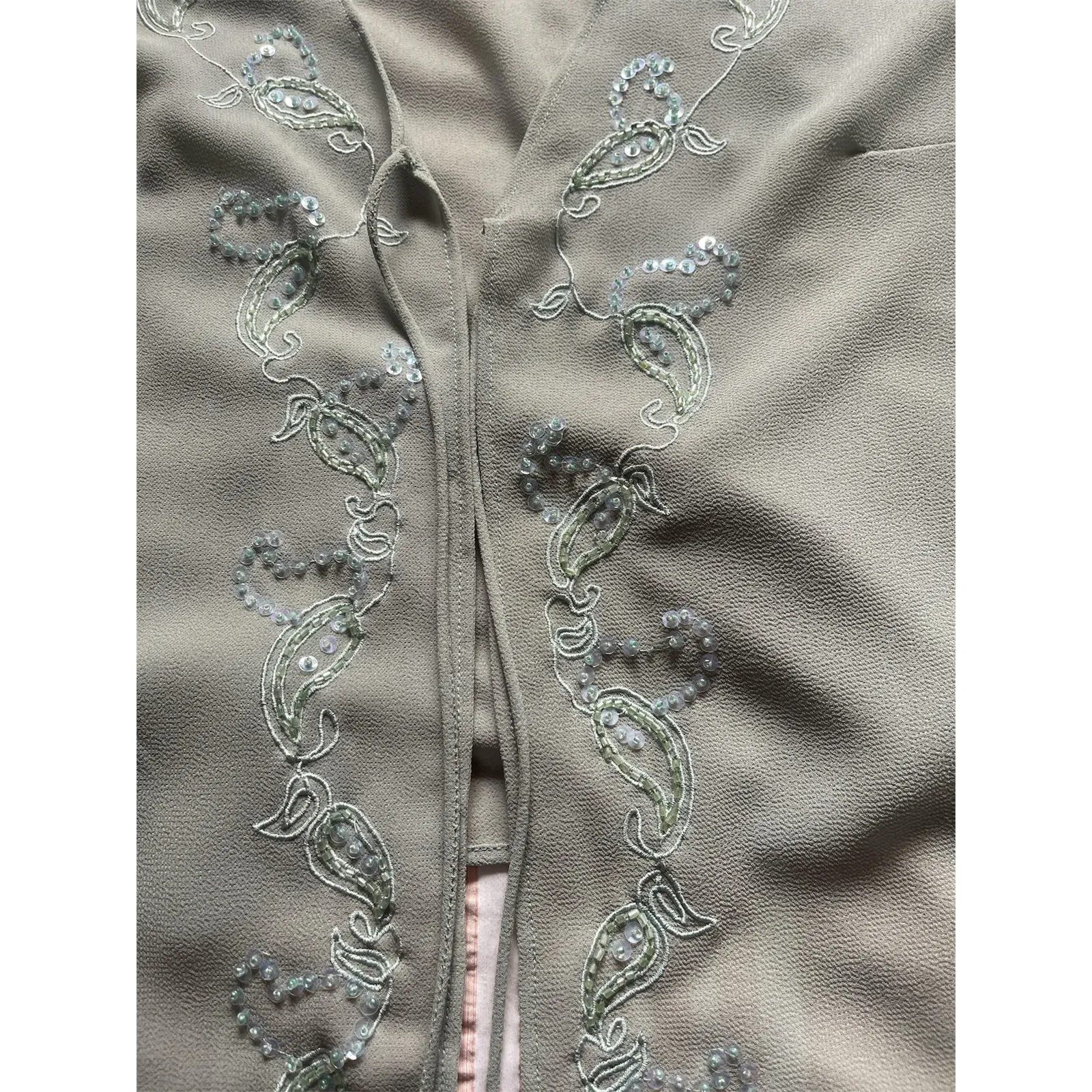 Positive Attitude Women's 2 Piece Light Green Polyester 4 Petite Maxi Dress Size 4P - Image 8