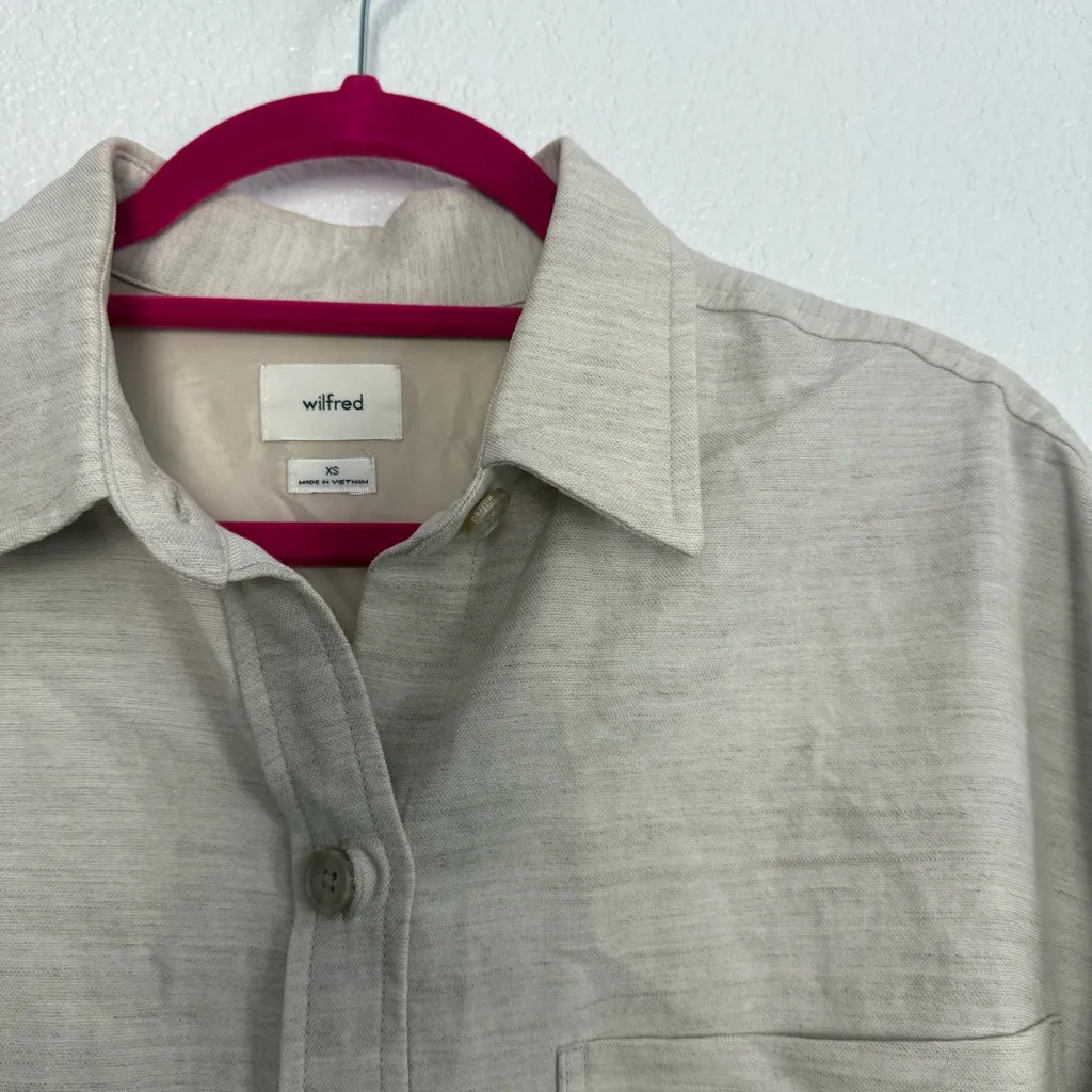 Wilfred Aritzia Era Linen Button Front Shirt XS - Image 4