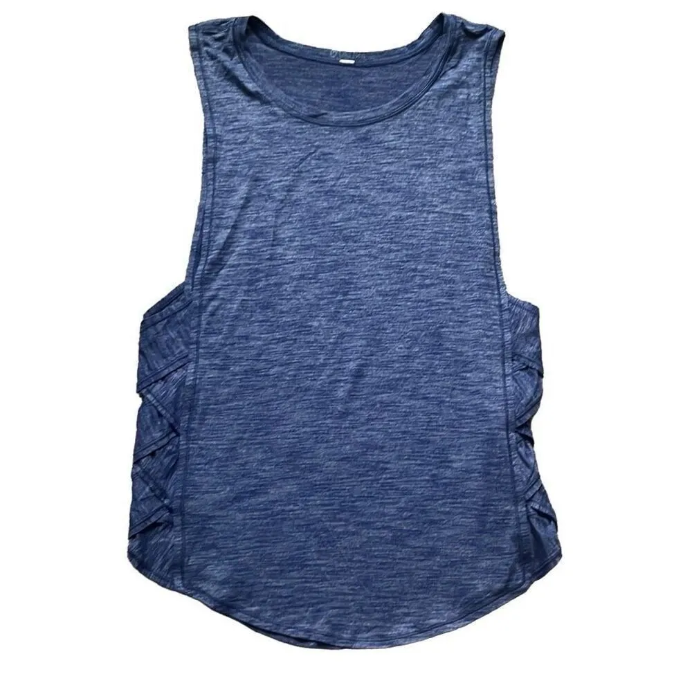 Lululemon 4 Blue Var-City Limited Edition Criss Cross Tank Top Gym Yoga Workout - Image 2