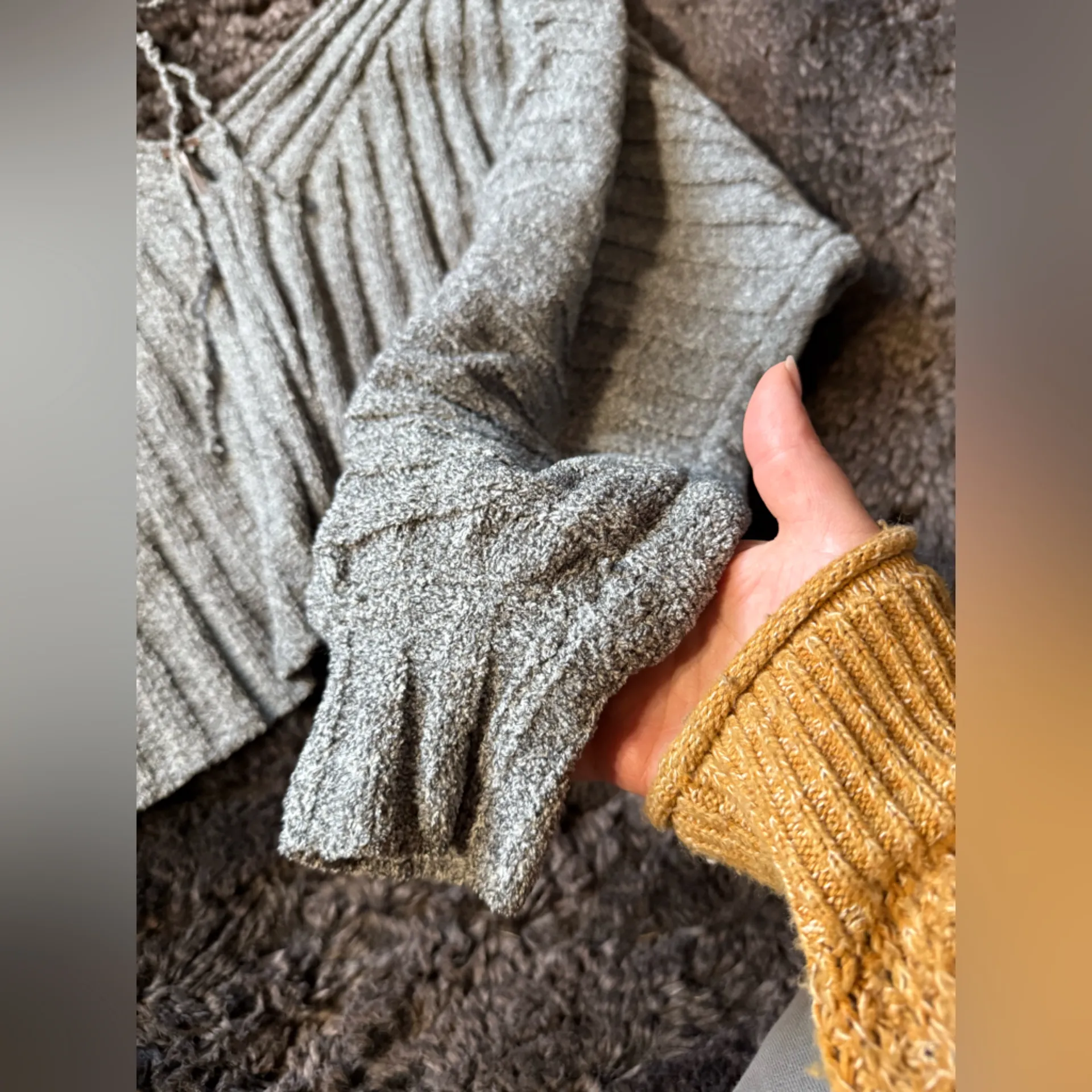 Free People Gray Ribbed Knit sweater - Image 2