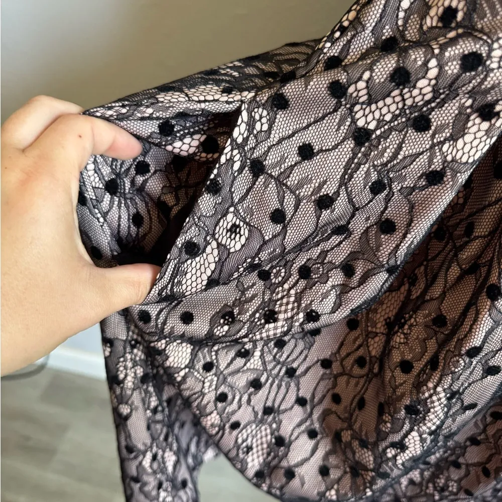 JW Jason Wu Pale Pink Black Lace Sheath Dress Womens L Whimsigoth Formal - Image 3