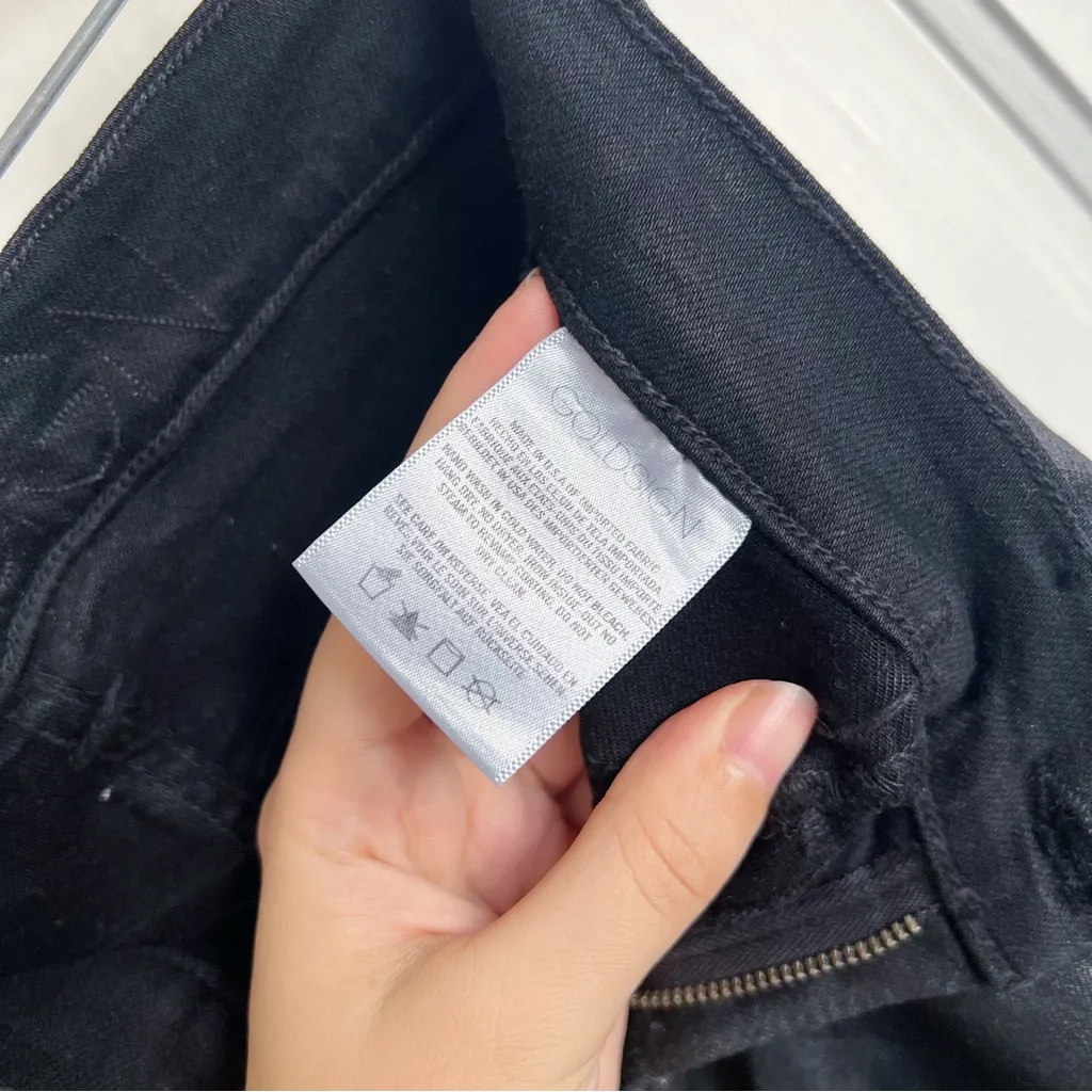 GOLDSIGN • Lure skinny jeans low rise black coated faux leather moto Size 25 - Image 8