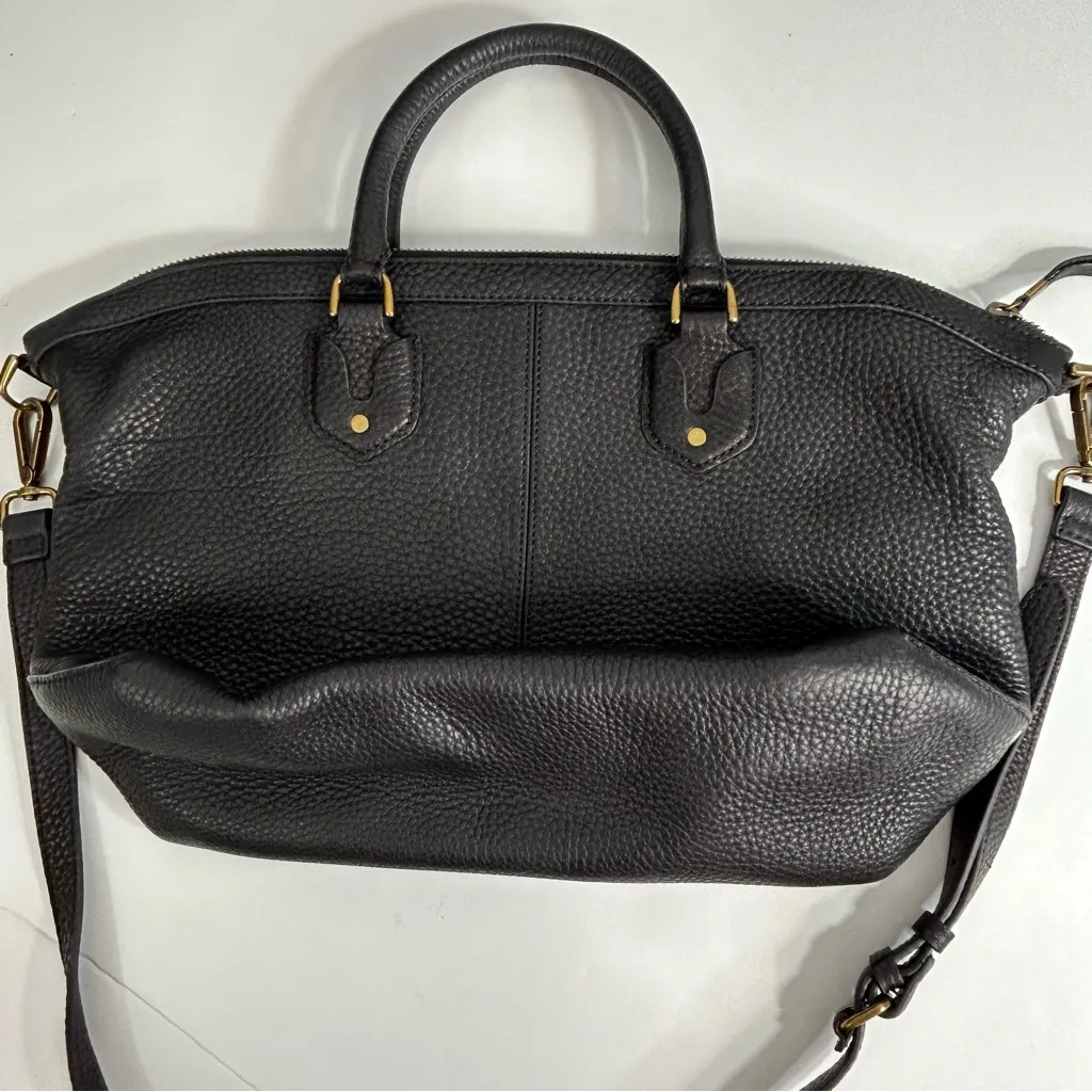 Madewell Oversized Black Leather Berliner Satchel - Image 11