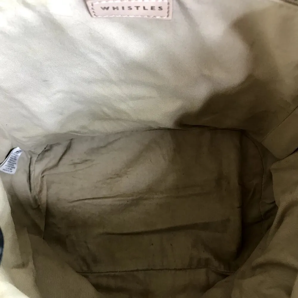 WHISTLES Cow Leather Backpack Black Drawstring Zip Academia Lifestyle Travel - Image 9