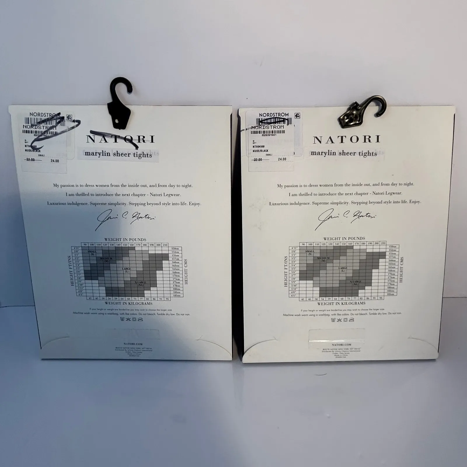 Natori Marylin Sheer Tights Nude Black Size S Floral Detail Set of 2 - Image 7