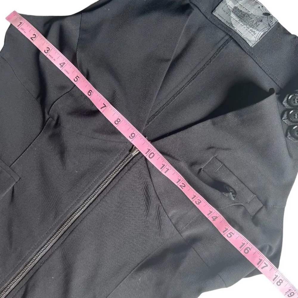 AnnaRita N Office Siren Black Sleeveless Half Zip MIDI Dress Size 8 - Image 12