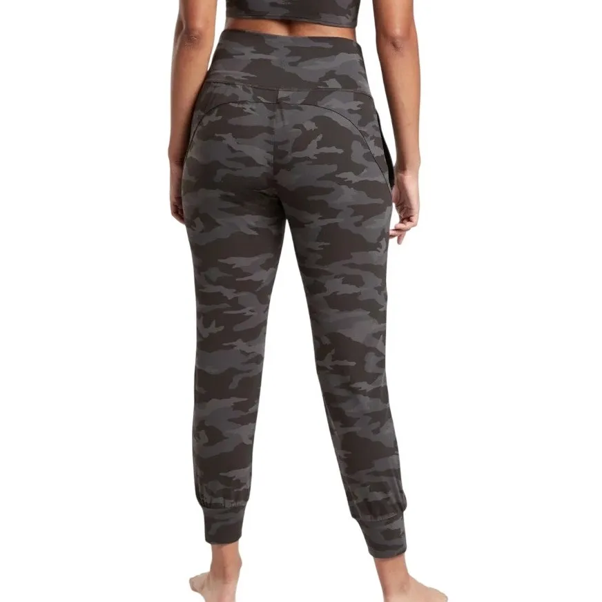 Athleta Salutation Jogger Womens S Black Camo Pockets High Rise Yoga Gym UPF50 - Image 4