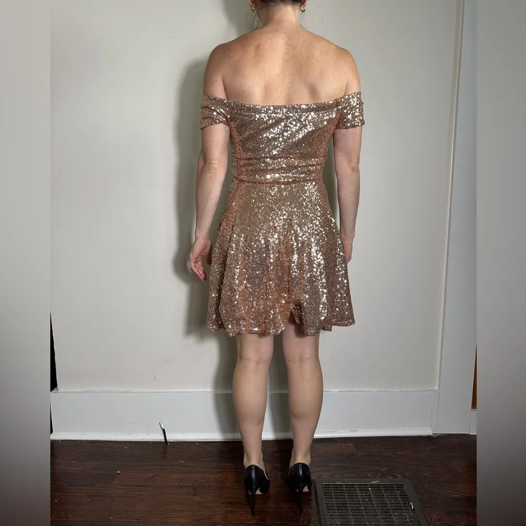Lulus Dazzle Darling Rose Gold Sequin Off - Image 6