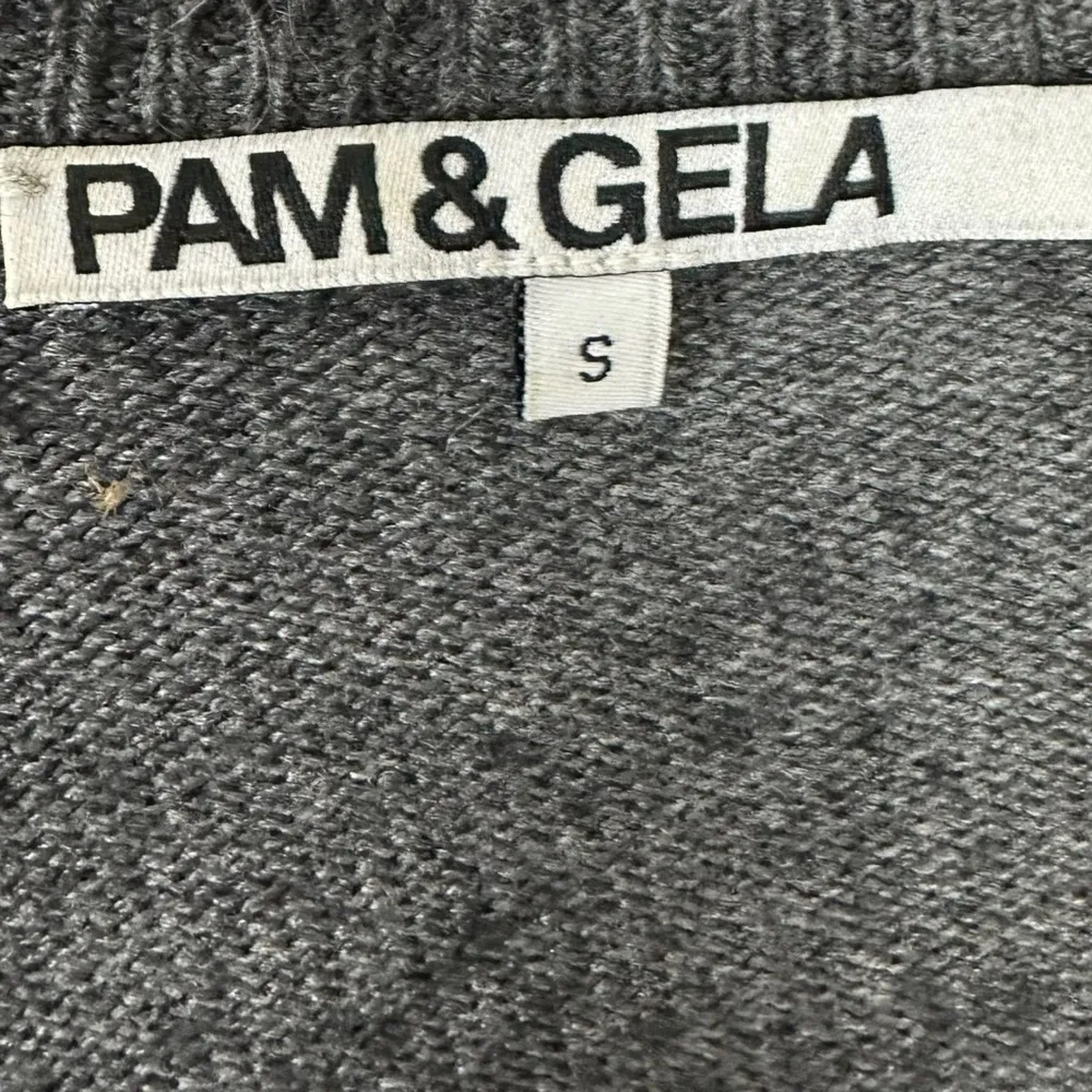 PAM & GELA Juicy Couture V Neck Cashmere Wool Sweater Size Small Black Leopard - Image 12