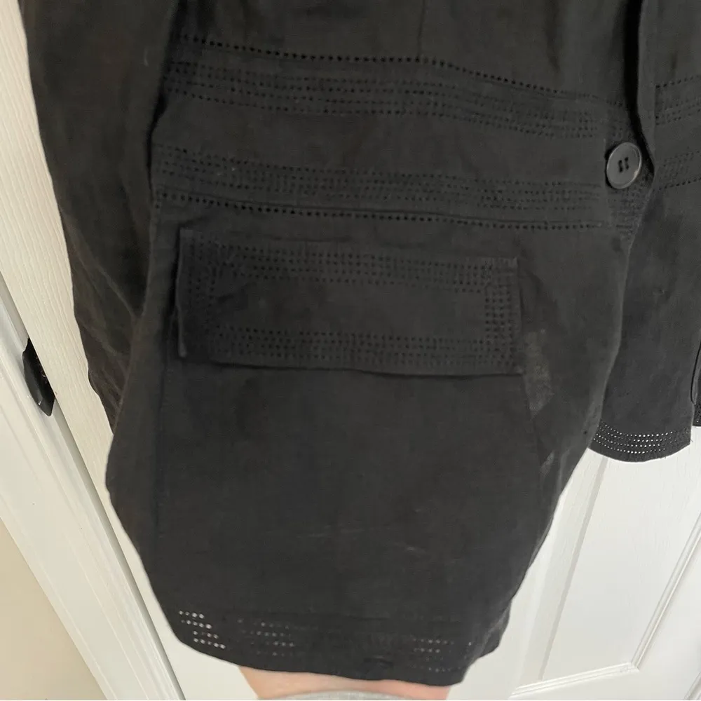 DKNY 100% Linen Black Single Button Blazer Women’s Size 8 - Image 5