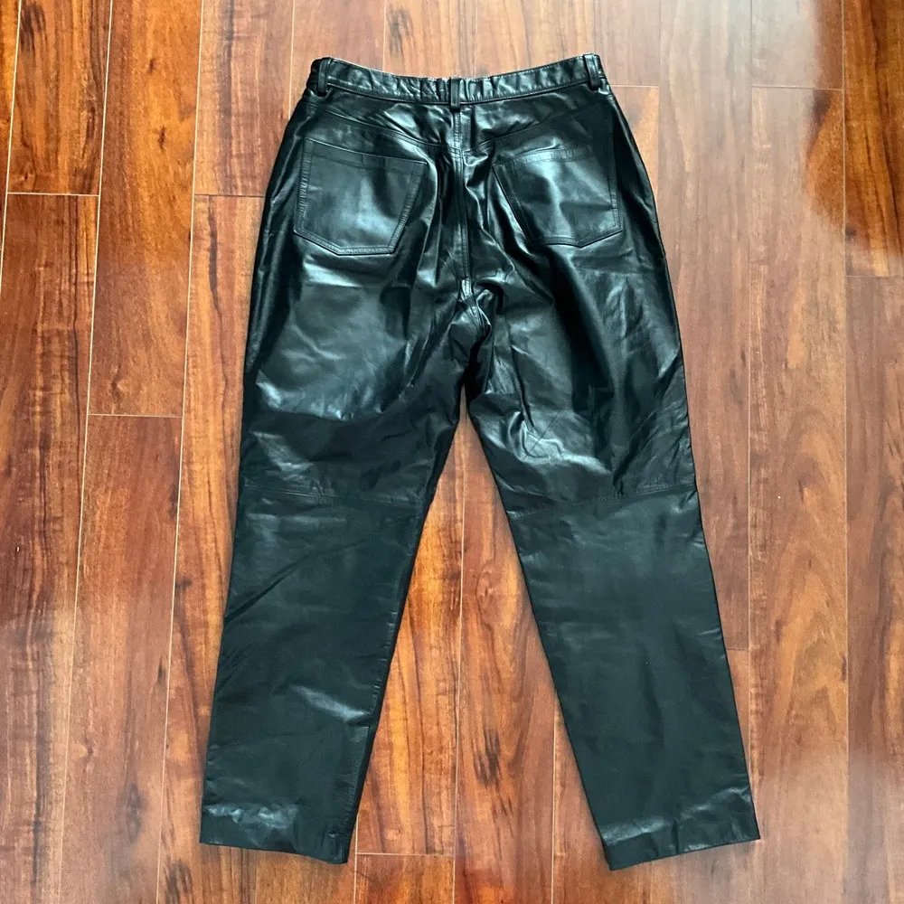 Vintage Unisex Gap Jeans, Leather straight classic Pants Size 16 36, 80’s - Image 3