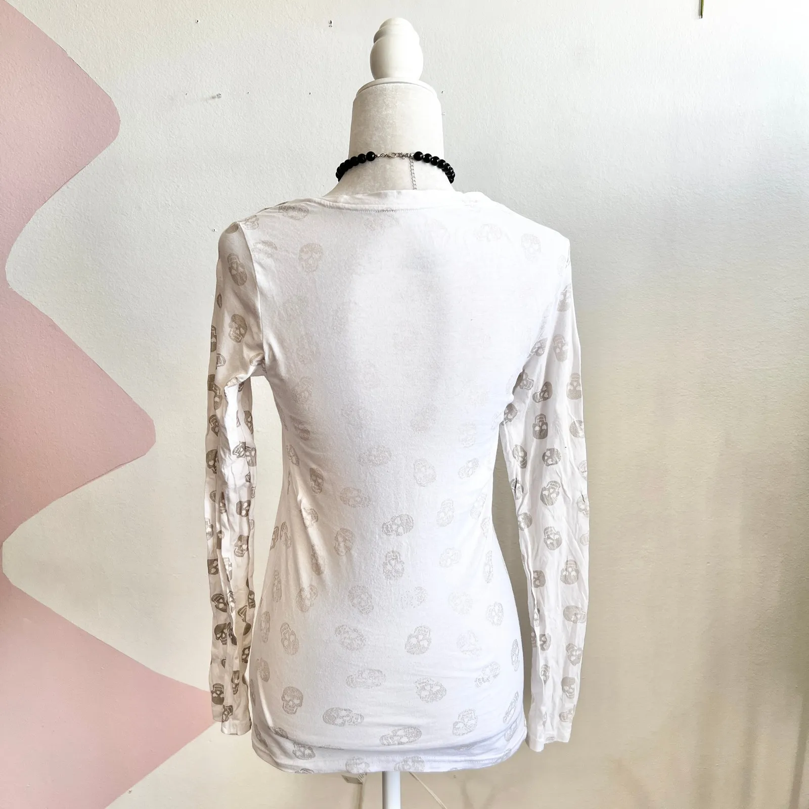 No Boundaries Y2K Grunge Skull‎ Top Edgy Gothic Streetwear Emo Punk Small - Image 2