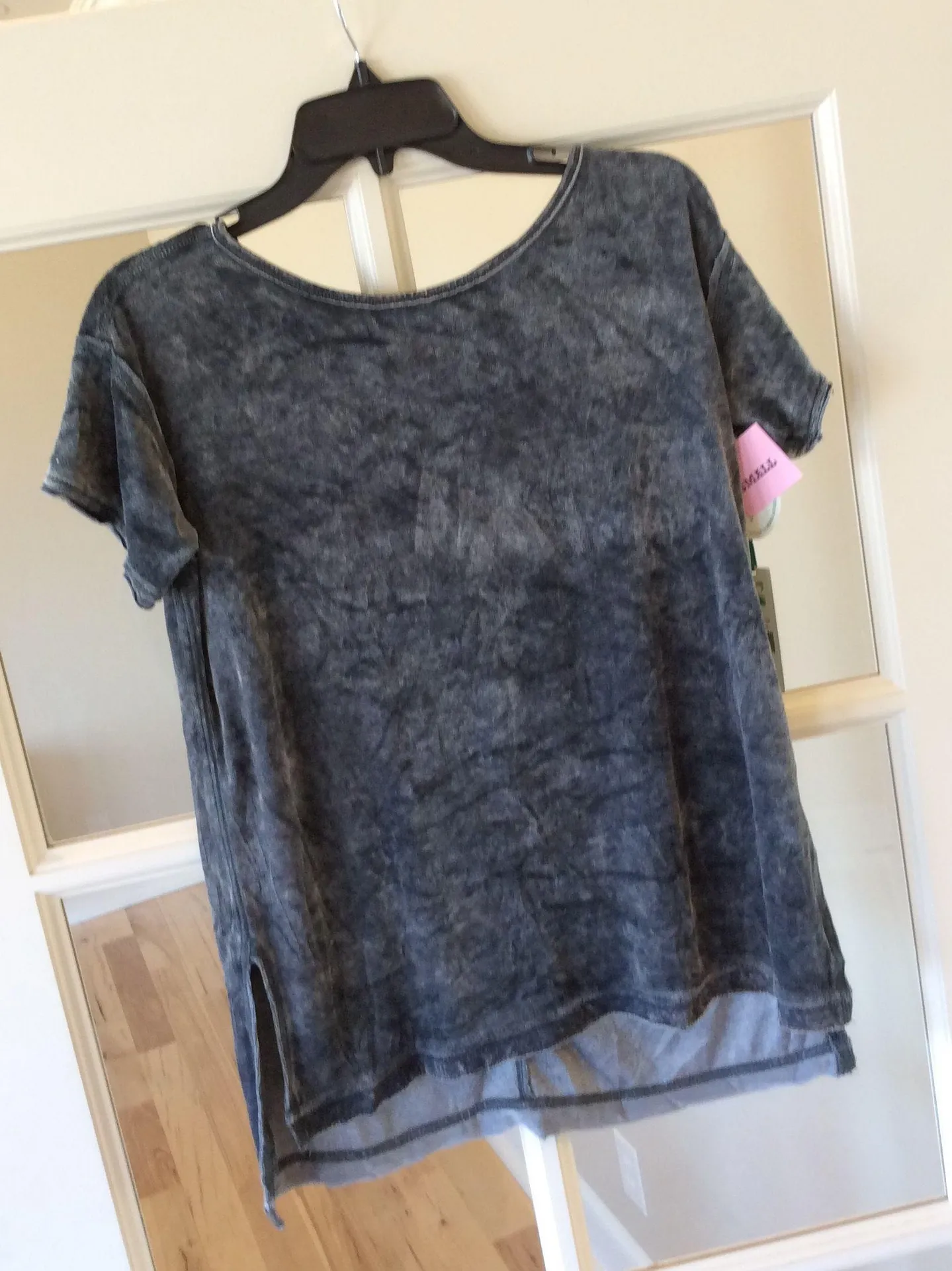 Crushed Velvet Top Charcoal Gray Womens Small Shirt NWT - Image 5