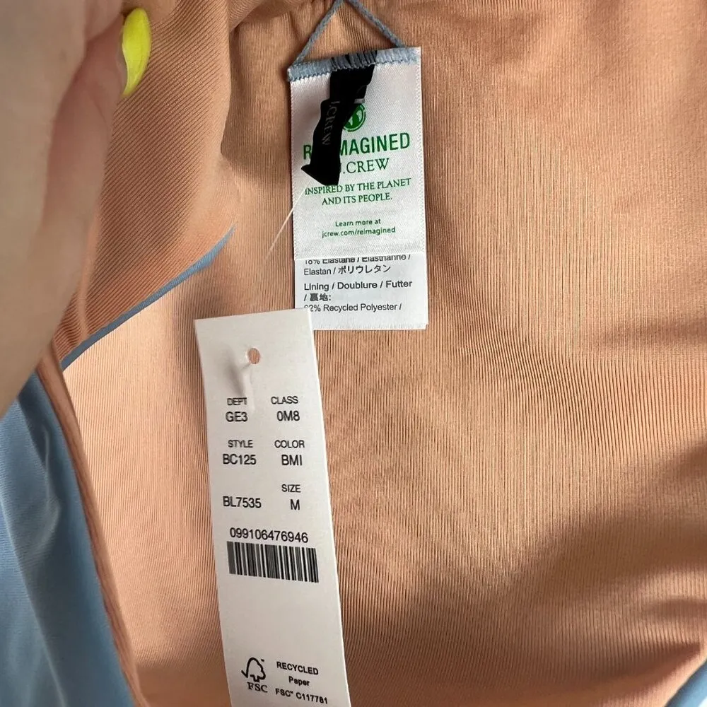 NWT J. Crew Curved-Waist Cheeky Bikini Bottom Blue Size Medium M NEW - Image 5