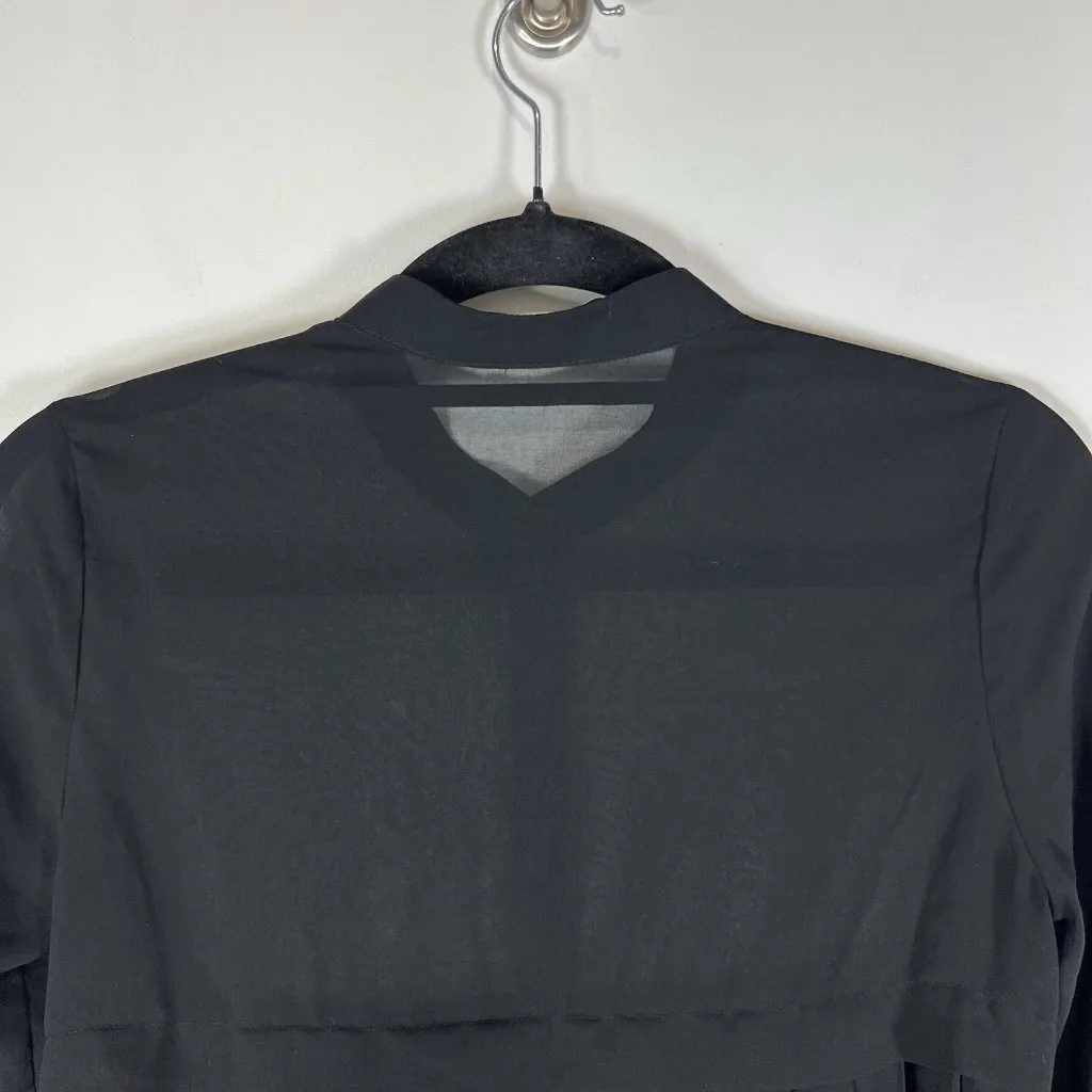 Modern Citizen Button Up Sheer‎ Black Blouse Women’s Size Small Minimalist - Image 7