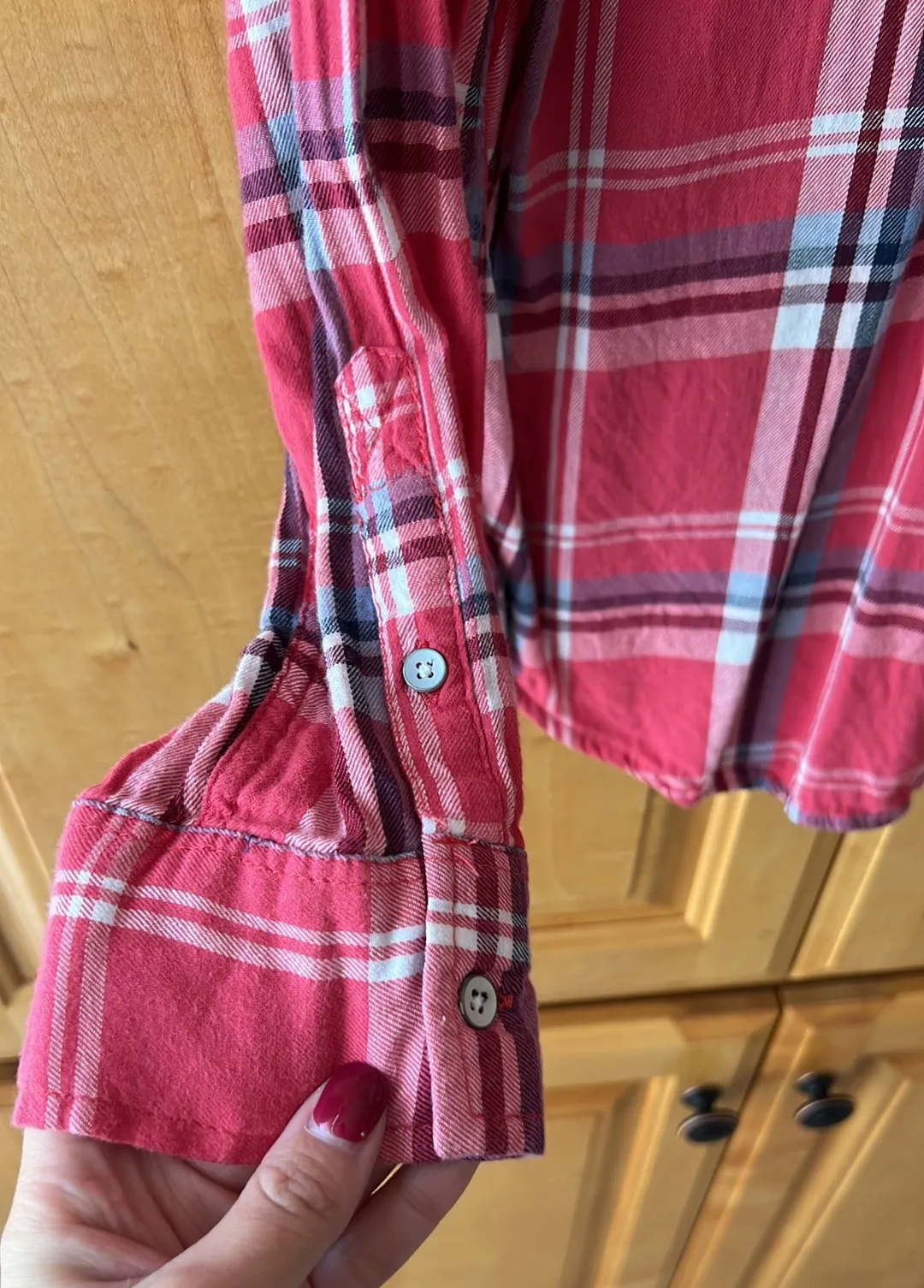 Aeropostale Plaid Flannel Button Down - Image 5