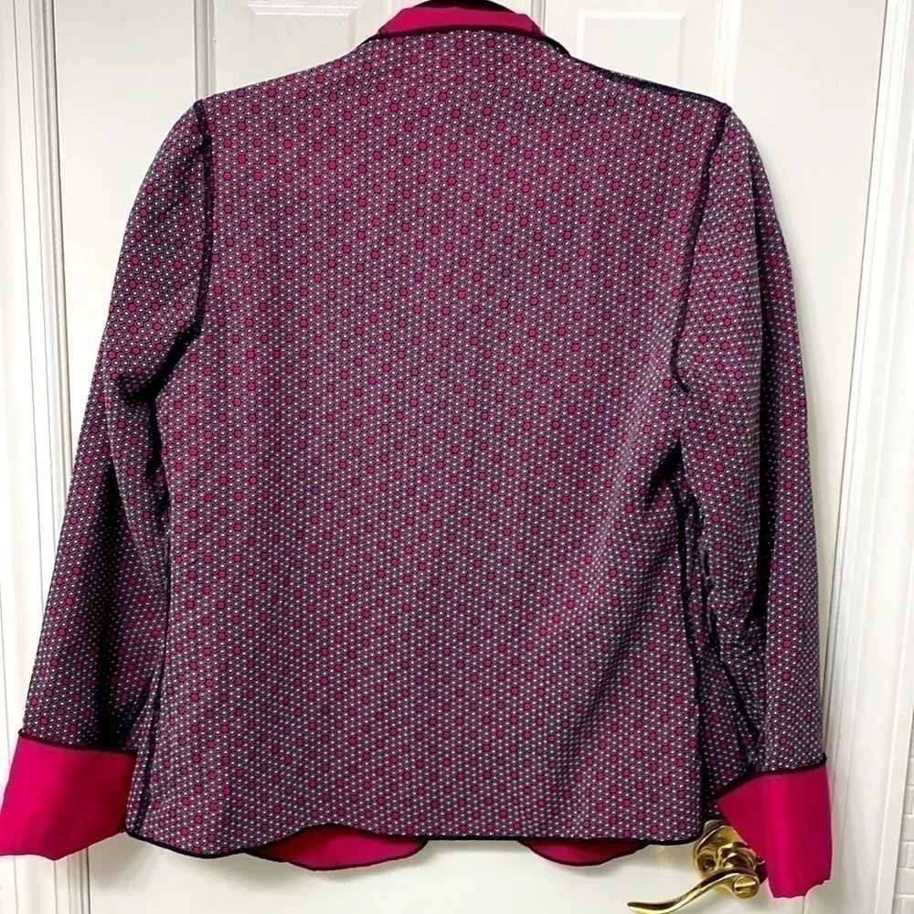 Beluva San Francisco Reversible rayon Fushia jacket. Dot / solid. Size Medium. Pink - Image 3