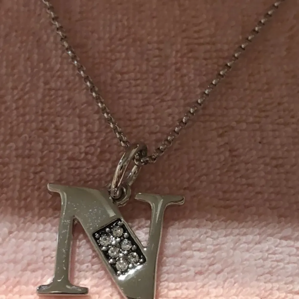 Rare Retro Juicy Couture Pam & Gela Silver “N” Initial Charm Wish Necklace New - Image 2