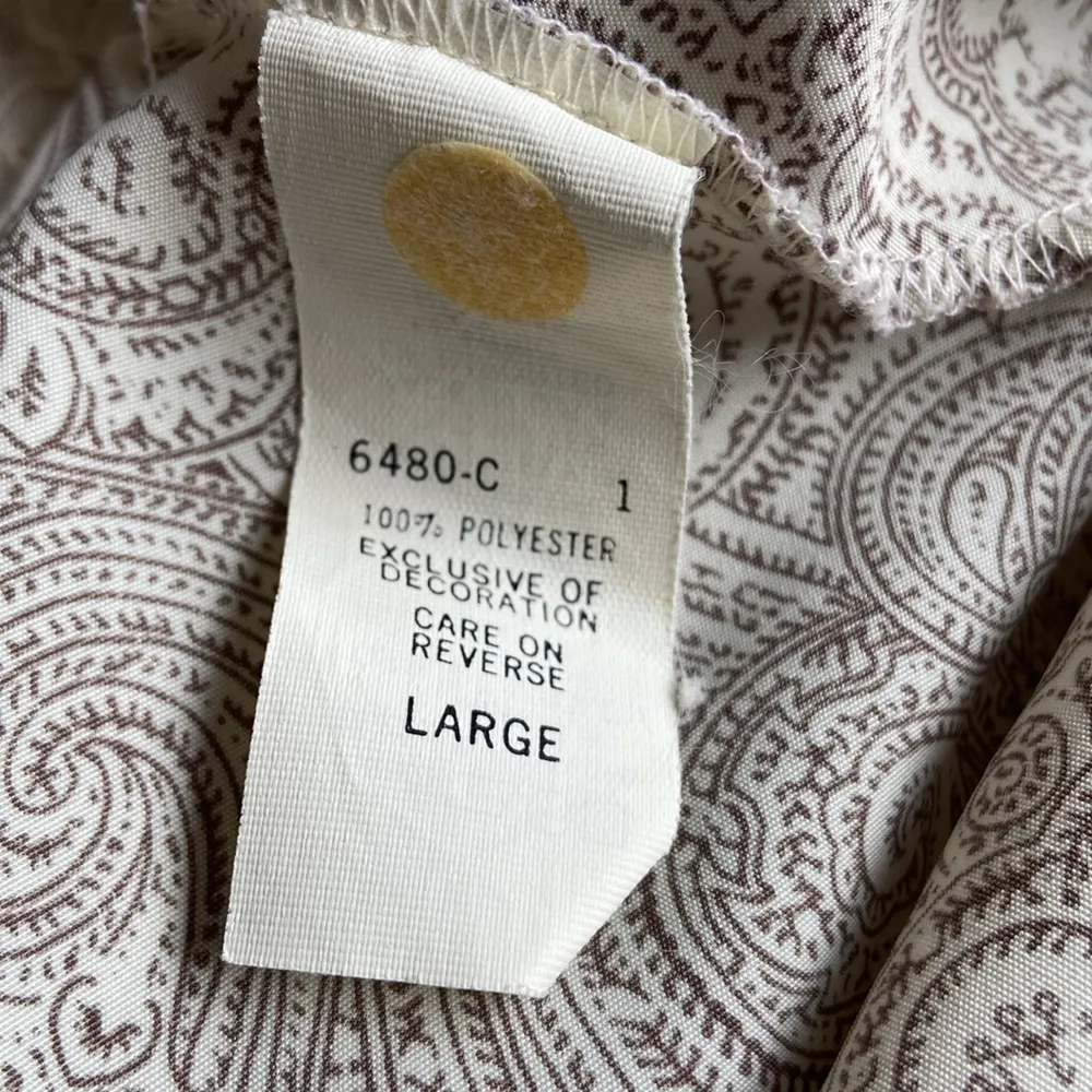 Maidenform Vintage Paisley Print Slipdress Size Large Floral Lace Neutral Satin - Image 9