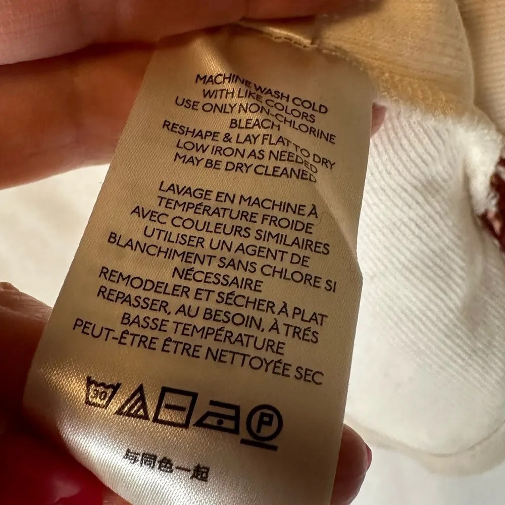 Anthropologie Annette Top Ivory Paisley Long Sleeve Waffle Knit Oversized Sz Med - Image 12