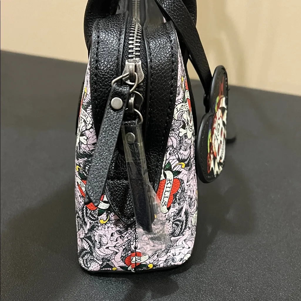 Ed Hardy | Skull & Heart Mini Satchel w/ Bag Charm - Image 6
