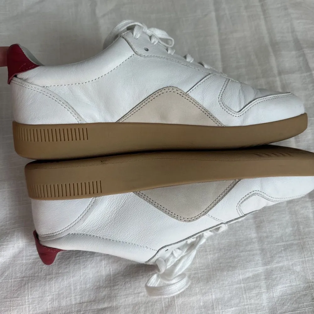 Tread‎ by Everlane Unisex Low Top Leather Athletic Sneakers White Red F9.5 M7.5 - Image 8