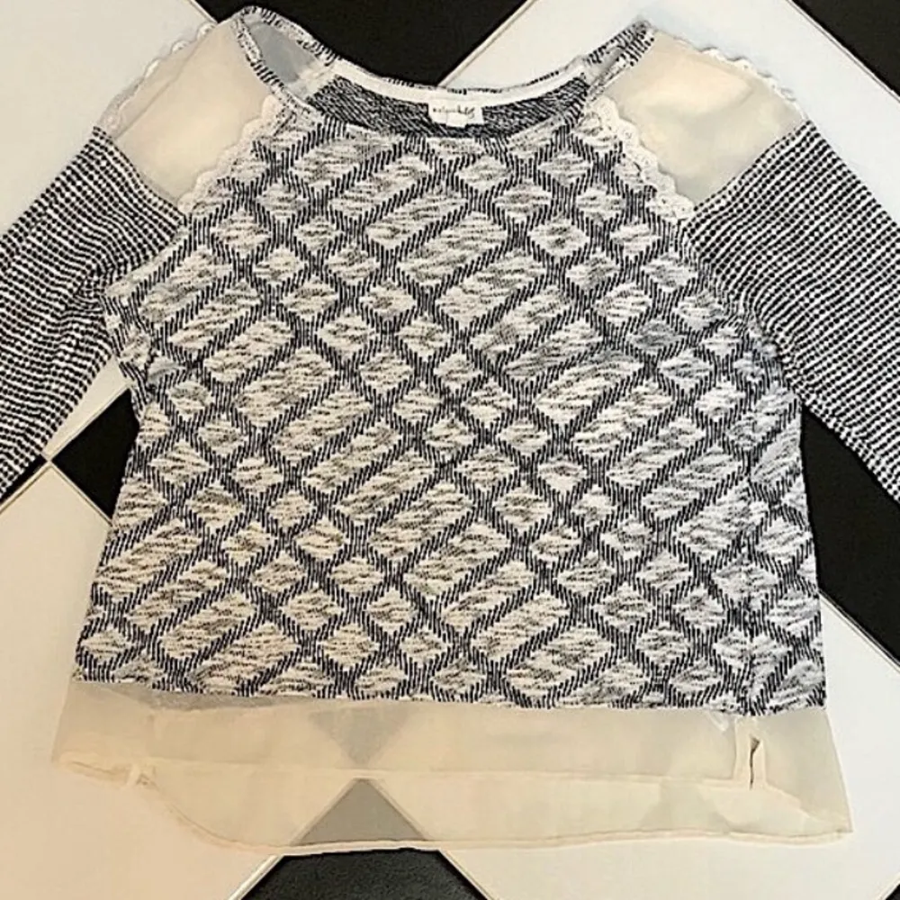 Maison Jules Knit Layered Patchwork Sweater Top Textures Anthropologie Anthro M - Image 6