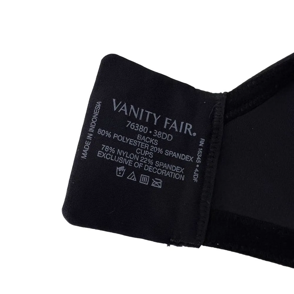 Vanity Fair Beauty Back Full Figure Underwire Bra Black 38DD - Image 3