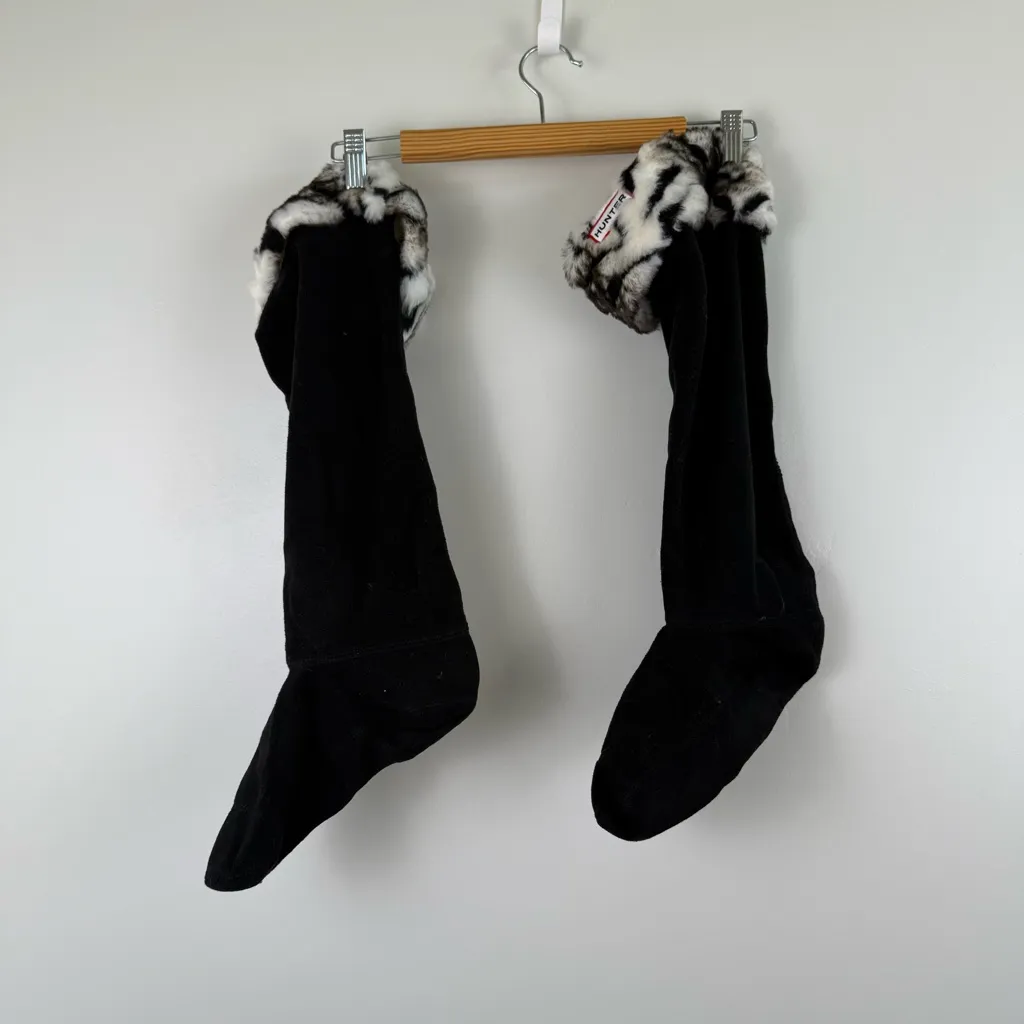 Hunter  White Tiger Cuff Welly Socks Size M/L - Image 2
